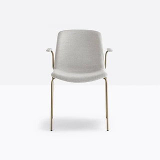 Pedrali Tweet Soft 895/2 armchair with upholstered shell and steel legs