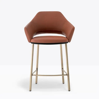 Pedrali Vic Metal upholstered lounge stool with steel legs