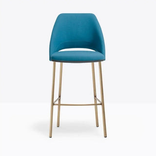 Pedrali Vic Metal upholstered stool with steel legs