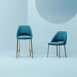Pedrali Vic Metal upholstered stool with steel legs