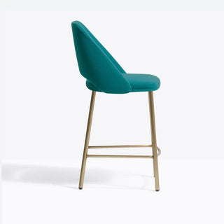 Pedrali Vic Metal upholstered stool with steel legs