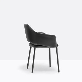 Pedrali Vic Metal 647 upholstered armchair with steel legs