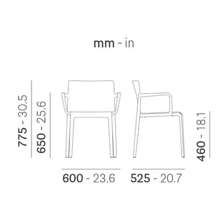 Pedrali Volt 675 polypropylene armchair