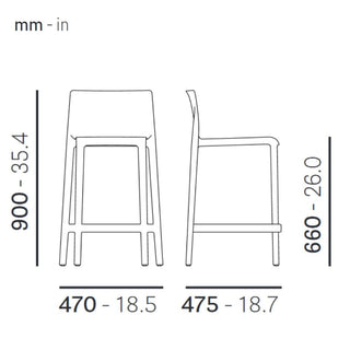 Pedrali Volt 677 stool for outdoor use with seat H.66 cm. - Buy now on ShopDecor - Discover the best products by PEDRALI design