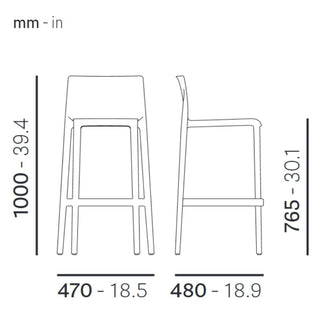 Pedrali Volt 678 stool for outdoor use with seat H.76 cm. - Buy now on ShopDecor - Discover the best products by PEDRALI design