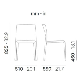 Pedrali Volt HB 673 polypropylene chair with high backrest