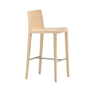 Pedrali Young 426 oak stool with stainless steel footrest