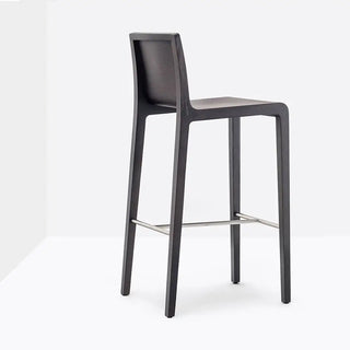 Pedrali Young 426 oak stool with stainless steel footrest