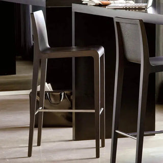 Pedrali Young 426 oak stool with stainless steel footrest