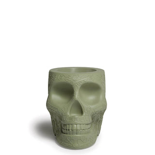 Qeeboo Mexico planter and champagne cooler in the shape of a skull Qeeboo Balsam green - Buy now on ShopDecor - Discover the best products by QEEBOO design