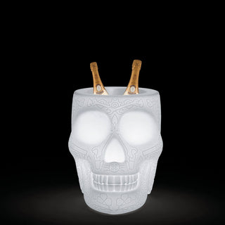 Qeeboo Mexico planter and champagne cooler in the shape of a skull outdoor LED - Buy now on ShopDecor - Discover the best products by QEEBOO design