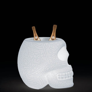 Qeeboo Mexico planter and champagne cooler in the shape of a skull outdoor LED - Buy now on ShopDecor - Discover the best products by QEEBOO design