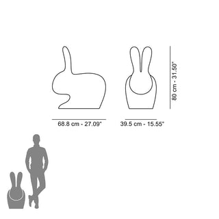 Qeeboo Rabbit Chair Velvet Finish in the shape of a rabbit - Buy now on ShopDecor - Discover the best products by QEEBOO design