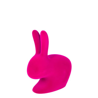 Qeeboo Rabbit Chair Baby Velvet Finish in the shape of a rabbit Qeeboo Velvet Fuchsia - Buy now on ShopDecor - Discover the best products by QEEBOO design
