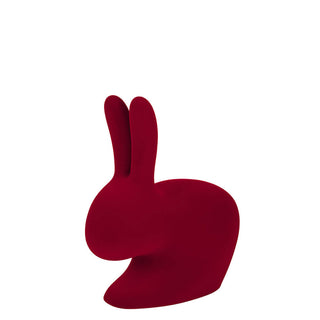 Qeeboo Rabbit Chair Velvet Finish in the shape of a rabbit Qeeboo Red Velvet - Buy now on ShopDecor - Discover the best products by QEEBOO design