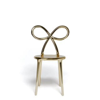 Qeeboo Ribbon chair metal finish in polyethylene Gold - Buy now on ShopDecor - Discover the best products by QEEBOO design