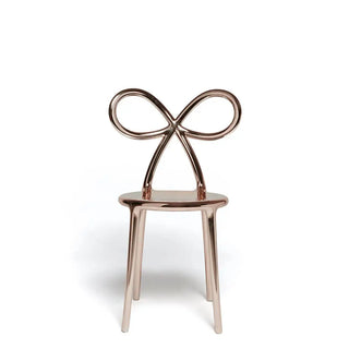 Qeeboo Ribbon chair metal finish in polyethylene Qeeboo Rose Gold - Buy now on ShopDecor - Discover the best products by QEEBOO design