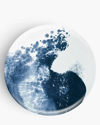 Raynaud Abysses large platter in Limoges porcelain with blue decoration