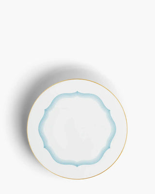 Raynaud Aura coupe dinner plate in Limoges porcelain with light blue decoration