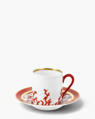 Raynaud Cristobal coffee cup with saucer in Limoges porcelain
