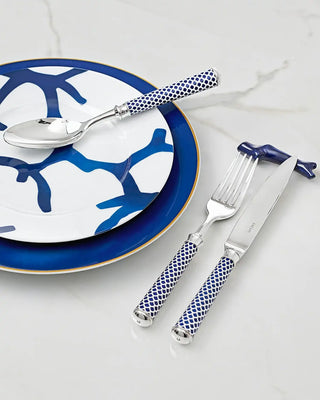 Raynaud Cristobal rim dessert plate in Limoges porcelain with full coral decoration - Buy now on ShopDecor - Discover the best products by RAYNAUD design
