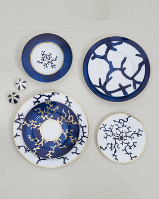 Raynaud Cristobal rim dessert plate in Limoges porcelain with full coral decoration - Buy now on ShopDecor - Discover the best products by RAYNAUD design