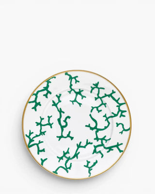 Raynaud Cristobal rim presentation plate in Limoges porcelain with full coral decoration