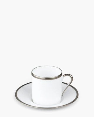 Raynaud Fontainebleau coffee cup with saucer in Limoges porcelain
