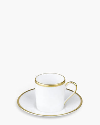 Raynaud Fontainebleau coffee cup with saucer in Limoges porcelain