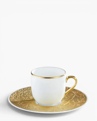 Raynaud Italian Renaissance coffee cup with saucer in Limoges porcelain