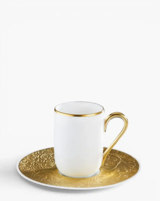 Raynaud Italian Renaissance coffee cup with saucer in Limoges porcelain