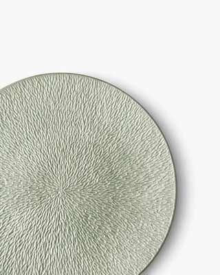 Raynaud Minéral fully engraved coupe dinner plate in Limoges porcelain with coloured decoration