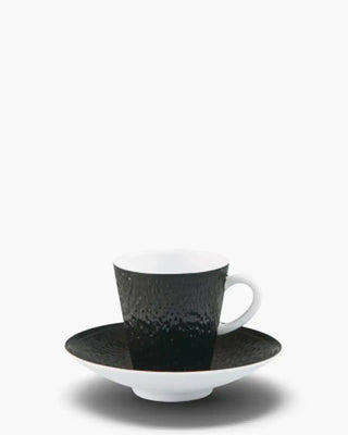 Raynaud Minéral coffee cup with saucer in Limoges porcelain with coloured decoration