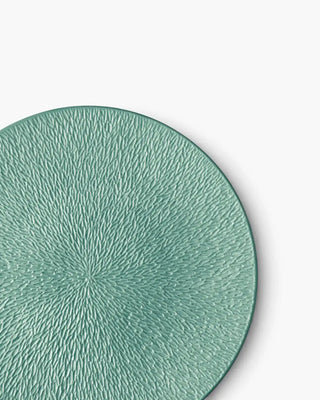 Raynaud Minéral fully engraved coupe dinner plate in Limoges porcelain with coloured decoration