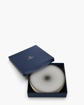 Raynaud Oskar set of 4 dessert plates with gift box in Limoges porcelain featuring 4 different designs