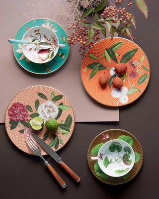 Raynaud Trésor Fleuri coupe dinner plate in Limoges porcelain with coloured decoration