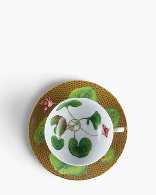 Raynaud Trésor Fleuri tea cup with saucer in Limoges porcelain with coloured decoration