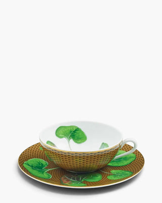 Raynaud Trésor Fleuri tea cup with saucer in Limoges porcelain with coloured decoration