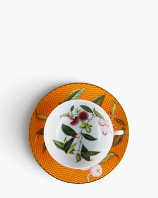 Raynaud Trésor Fleuri tea cup with saucer in Limoges porcelain with coloured decoration