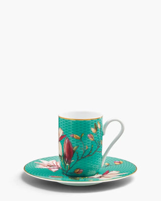 Raynaud Trésor Fleuri coffee cup with saucer in Limoges porcelain with coloured decoration