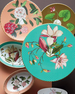 Raynaud Trésor Fleuri coupe dinner plate in Limoges porcelain with coloured decoration
