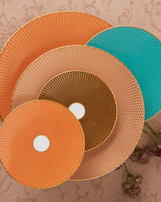 Raynaud Trésor coupe dinner plate in Limoges porcelain with coloured decoration