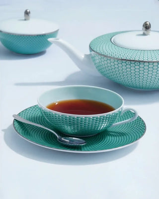 Raynaud Trésor tea cup with saucer in Limoges porcelain with coloured decoration