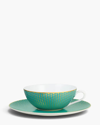 Raynaud Trésor tea cup with saucer in Limoges porcelain with coloured decoration
