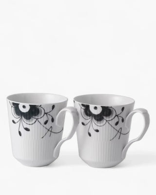 Royal Copenhagen Fluted Mega set 2 cups Black 37 cl - 12.52 oz - Buy now on ShopDecor - Discover the best products by ROYAL COPENHAGEN design