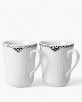 Royal Copenhagen Black Lace set 2 cups 33 cl - 11.16 oz - Buy now on ShopDecor - Discover the best products by ROYAL COPENHAGEN design