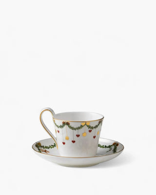 Royal Copenhagen Star Fluted Christmas high handle cup and saucer 24 cl - 8.12 oz - Buy now on ShopDecor - Discover the best products by ROYAL COPENHAGEN design