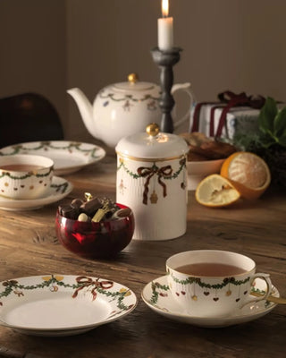 Royal Copenhagen Star Fluted Christmas tea cup and saucer 32 cl - 10.32 oz - Buy now on ShopDecor - Discover the best products by ROYAL COPENHAGEN design