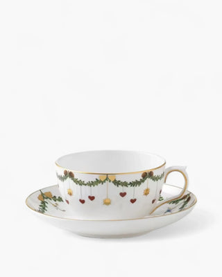 Royal Copenhagen Star Fluted Christmas tea cup and saucer 32 cl - 10.32 oz - Buy now on ShopDecor - Discover the best products by ROYAL COPENHAGEN design