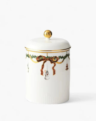 Royal Copenhagen Star Fluted Christmas jar with lid h 16 cm - 6.30 in - Buy now on ShopDecor - Discover the best products by ROYAL COPENHAGEN design